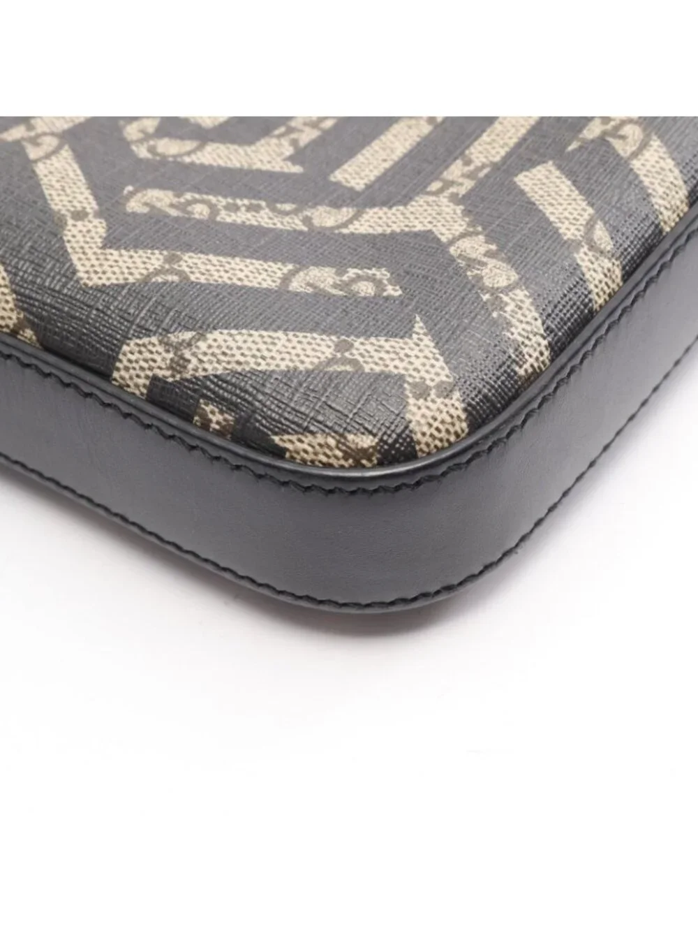 Gucci Shoulder Bag GG Carre Bag Khaki Canvas Leather